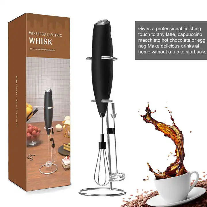 Espresso Accessories Electric Mixer Stainless Steel Eco-Friendly Cordless Handheld Stocked Milk Foam Maker Stirring Stick Mini