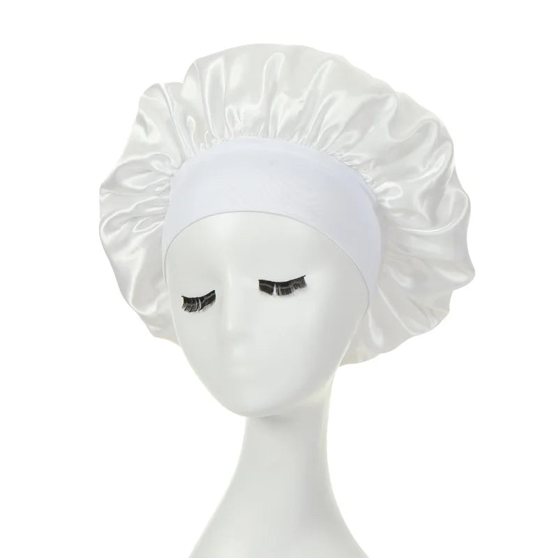 RubySub Cheap 33cm Satin Bonnets Custom Sublimation Hair Bonnets Sleeping Hat Hair Wrap