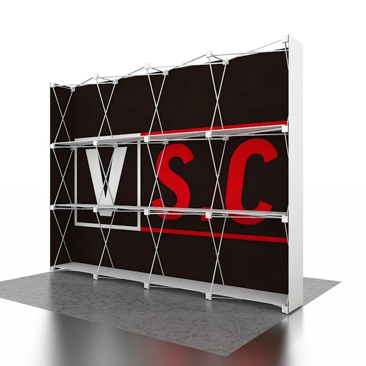 New Design 10x8ft Portable Tension Fabric Exhibition Stand Collapsible Trade Show for Pop Display for Promotion