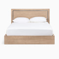 Luxury Modern Home Bedroom Furniture Solid Oak Wooden Full King Queen Beds Closed Nightstands Plywood Panel Fabric Living Room