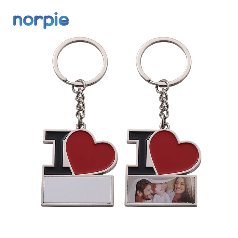 Charms Custom Personalized Luxury Girly Wedding Souvenir Keychain Sublimation I LOVE Keychains
