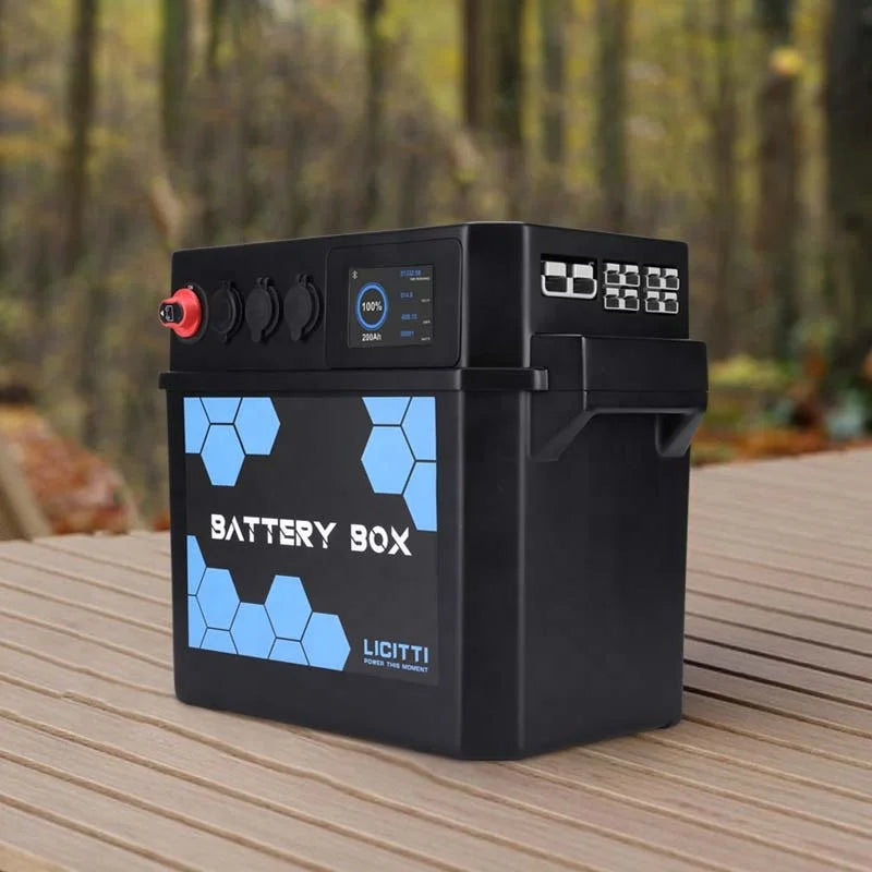 Licitti 12V Solar Power Heavy Duty LiFePO4 Battery Box DIY Empty Camping Rack for Outdoor Use WIFI Charging