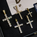 Stock Popular Jewelry 925 Sterling Silver Vvs Moissnaite Diamond Tennis Chain Cross Pendant Necklace
