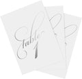 Silver Foil Wedding Table Numbers Card Double Sided 4x6 Calligraphy Design Numbers 1-30 Table Number Tent Cards