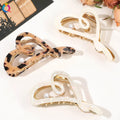 QIYUE Acetate Metal Oversized Hollow Out Heart Shape Hair Clips Advanced Sense Shark Hair Clips Women's Hair Accessories