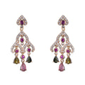 Delicate Rose Gold Plated 925 Sterling Silver Drop Earrings Natural Tourmaline for Wedding Party Gift for Women Mother's Day