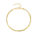 Fashion Jewelry 925 Sterling Silver Minimalist Simple Plain Three Layer Snake Bone Chain Gold Plated Bracelets for Women