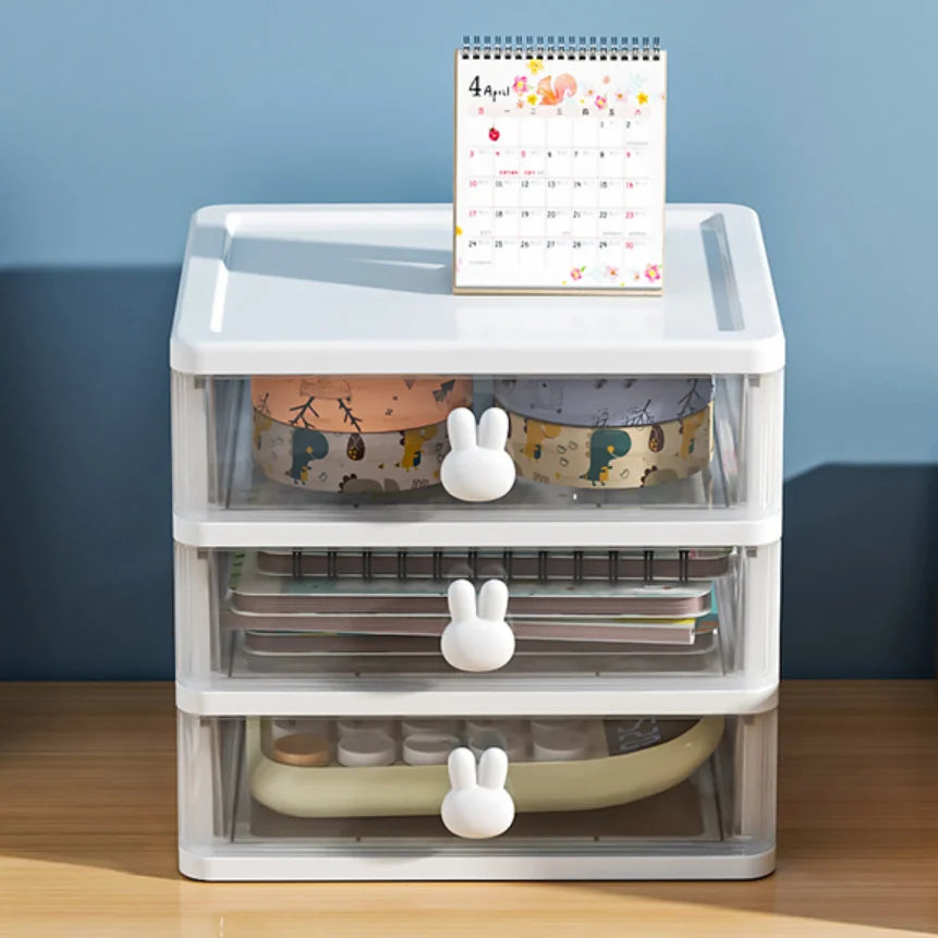 Haogle Factory Price Desktop Cabinet Storage Box Cosmetics and Daily Sundries Desktop  Plastic Cosmetic Storage