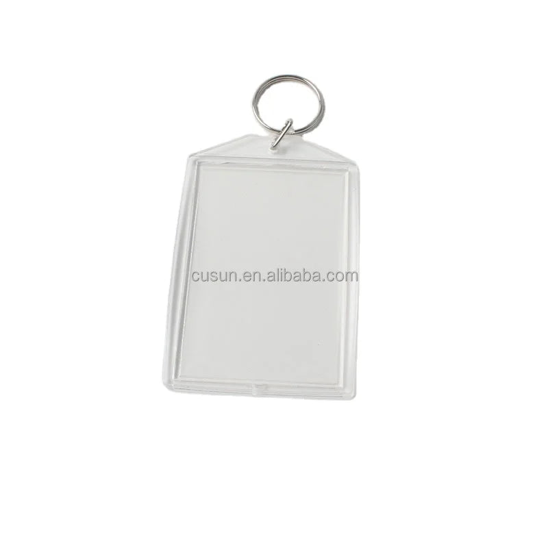 Clear Blank Plastic Photo Frame Key Chain Acrylic Keychain in Special Customer Shape