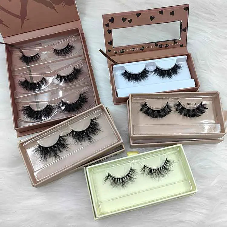 Luxury Nude Pull Out Eyelash Box Lash Packaging Drawer Boxlash Private Label Custom logo Mink Lashes 3d 25mm Packages Box