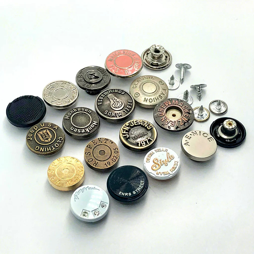 Custom Made Fashion Accessories Press Stud Tack Shank Denim Rivet Tack Brass Jeans Button Custom Button for Jeans
