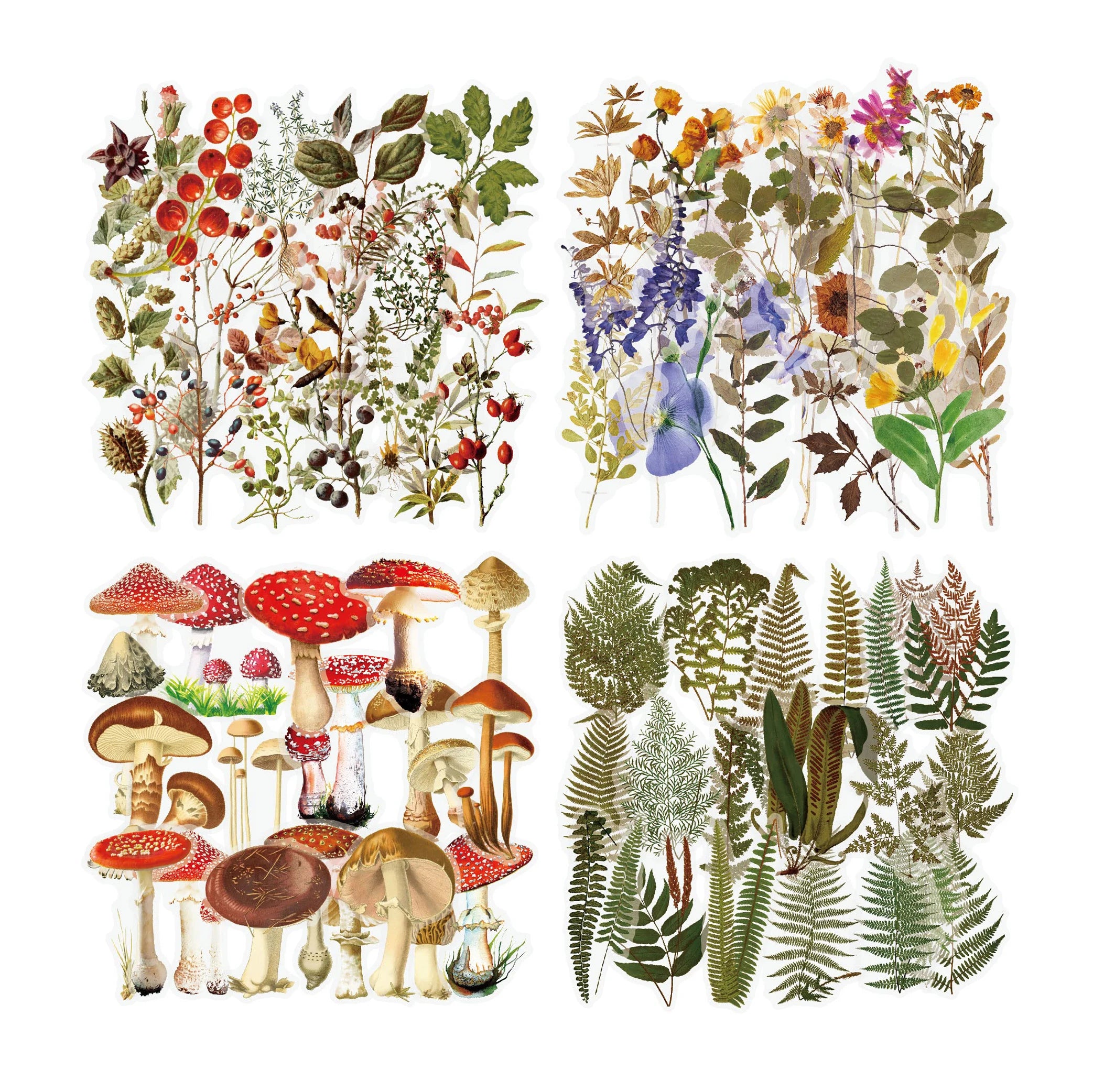 40Pcs Vintage Hand Account Transparent Stickers for Scrapbook DIY PET Old Memory Sticker Bag