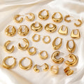 Fashion Elegant 18K Gold Plated Stainless Steel Chunky Hoop Earrings Statement Geometric Party Earring for Women Jewelry Wholesa