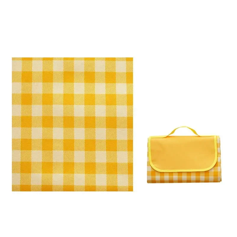 Wholesale Fast Deliver Plaid Design Picnic Blanket Outdoor Leisure Beach Matst Easy Carry Light Outdoor Camping Handbag