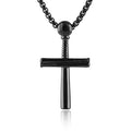 Boys & Men's Punk Style Stainless Steel High Polished Sports Baseball Cross Fine Pendant Necklace Black Silver Gold Anniversary