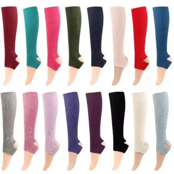 Women Girls Thermal Dance Calf Socks Comfortable Soft Leather Forefoot Pad Modern Ballroom Latin Half Shoe Thong