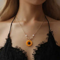 Delicate Sunflower Pendant Choker Necklace for Women Pearls Jewelry Necklace Clothes Accessories Necklace Women's Jewelry
