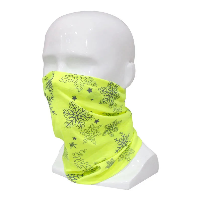 Multifunction Seamless Tube Bandana Unique Cycling Plain Dyed Neck Gaiter Reflective Snowflake Tube Bandana Headwear