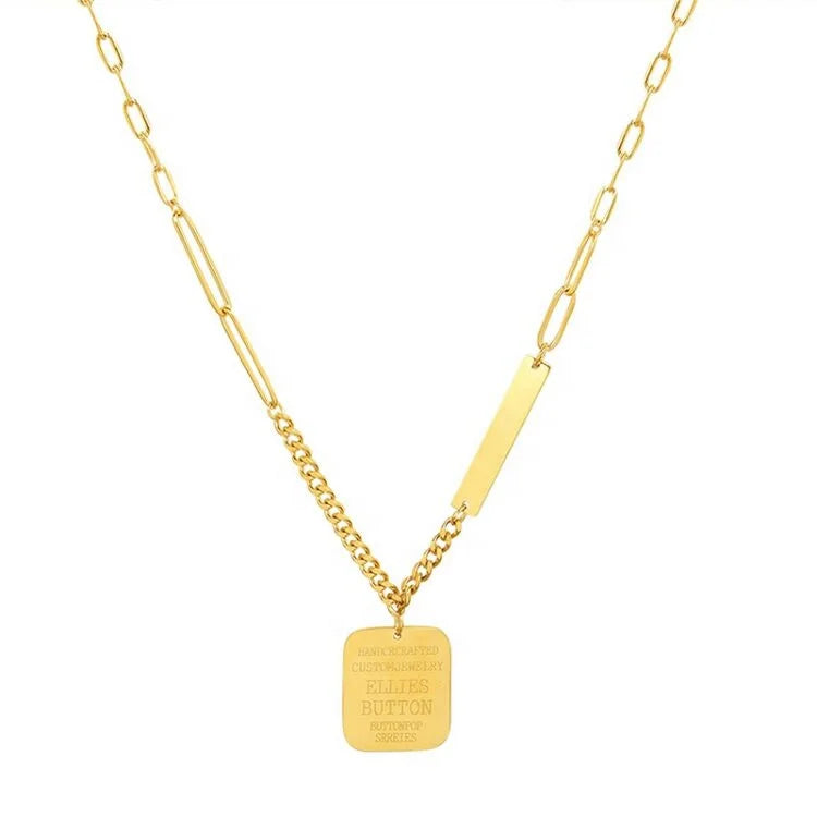 Customizable 18K Stainless Steel Zodiac Sign Necklace Pendants Trendy Link Chain Style