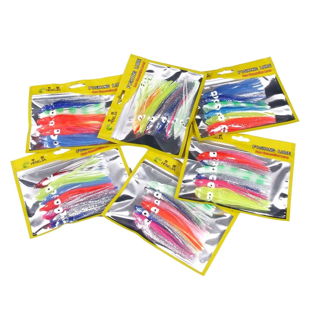 4 Inches Octopus Squid Skirt Lures Bait Saltwater Soft Fishing Lures