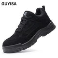 GUYISA Black Faux Suede 10KV Insulated Anti - Smash Anti - Pierce Foot protection Shoes