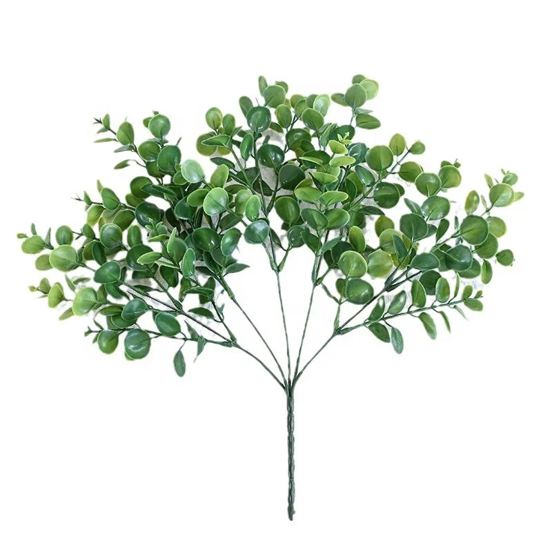 Artificial 5 Forka Eucalyptus Leaves Bouquet of Green Plant Wedding Decoration