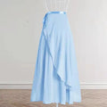 Adult Blue Long Dance Ballet Chiffon Skirt Elastic Belt Performance Princess Skirt Dancing