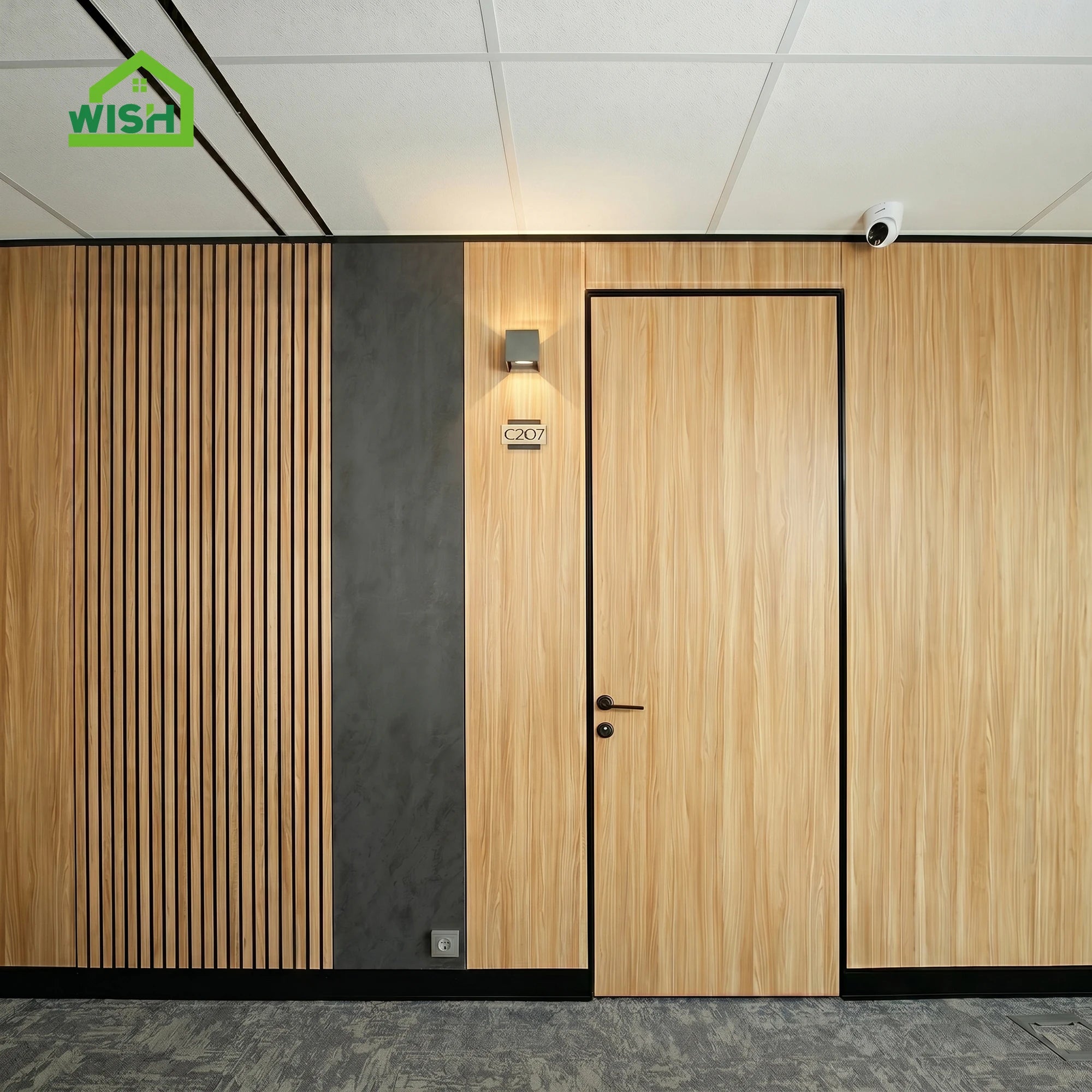 Modern Minimalist Frameless Wood Door for Home Use  Concealed Invisible Design for Dining Workshop Bedroom with Flush Type