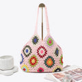 Wholesale Bohemian Style National Characteristic Style Handmade Flowers Crochet Handbags Women's Purse Pocket for Daily Use