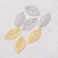 18 Gold Plated Stainless Steel Leaf Charms Handmade DIY Charms for Bracelets & Pendant Jewelry Making Accessories 17.5mm*23.5mm