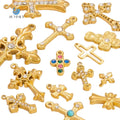 SUMMLY Trend Wholesale Premium Feeling Fine DIY Cross Pendant 18K Gold Plated Stainless Steel Accessories Fashion Jewelry