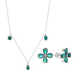 Simple Fine Jewelry Adjustable 925 Sterling Silver Rhodium Plated Oval Drop Shaped Green Zircon Pendant Women Luxury Necklace