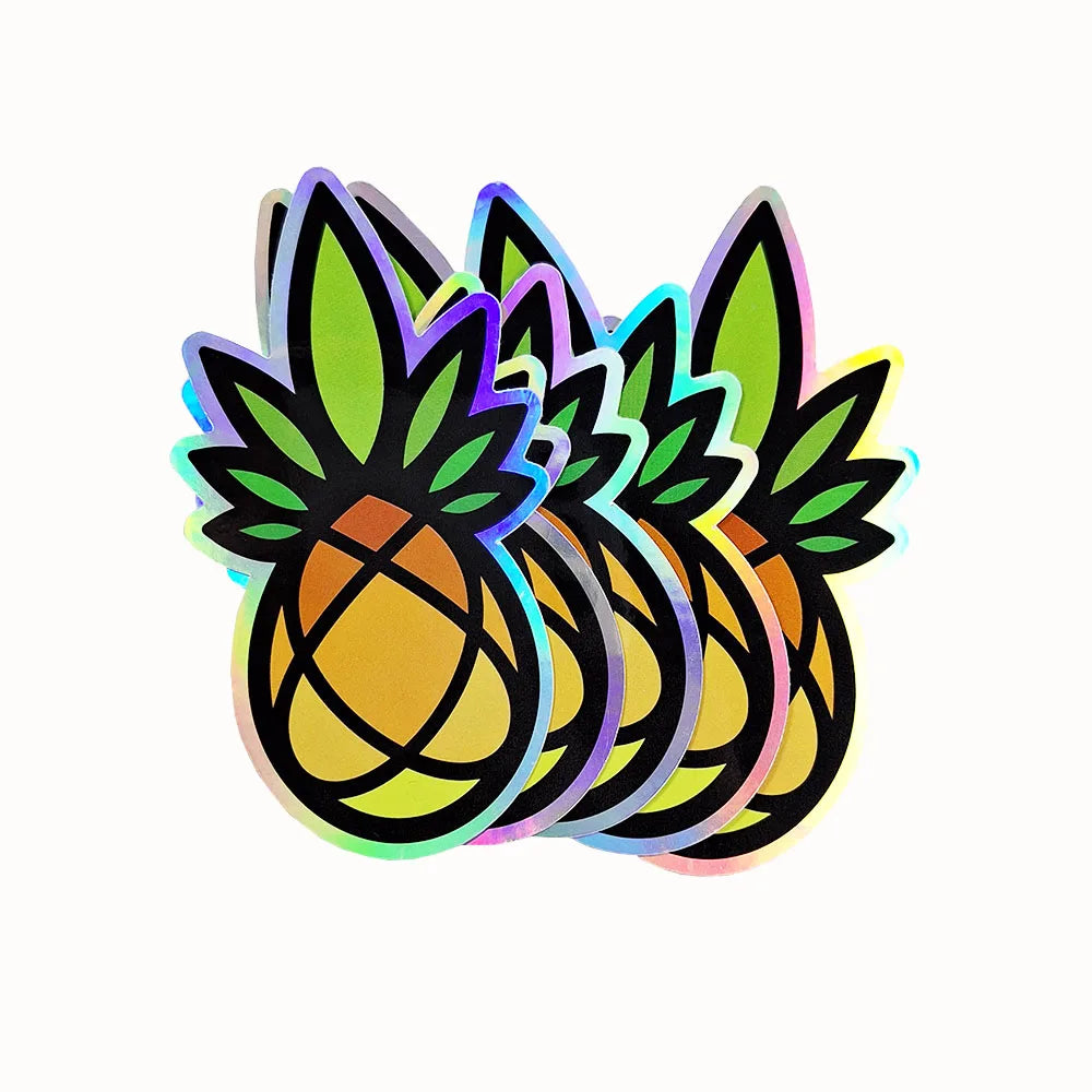 Custom Self-Adhesive Die Cut Waterproof Vinyl Logo Label Holographic Stickers Custom Color Packaging Kiss Cut Design Re-Gloss
