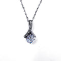 Stainless Steel Elegant Sparkling Round Cut Diamond Pendant Necklace Jewelry Solitaire Necklace for Women