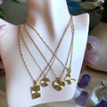 Jialin 18k Ins Gold Plated New Design Stainless Steel Butterfly Heart Square Pendant Women Fashion Choker Necklace