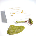 Diy Crystal Hot Sell 2 in 1 Vibrating Jade Facial Massager Roller Set Electric Xiuyan Jade Roller for Face