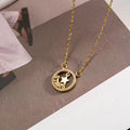 Fashion Jewelry 925 Sterling Silver Necklace Round Circle Star Diamond Letter STARS Pendant Gold Plated Necklaces Women