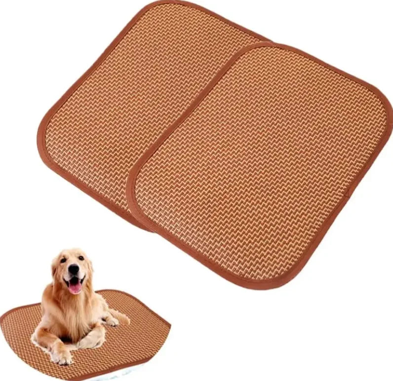 Cooling Pet Bed Mat for Small Animals Breathable Bamboo Fiber with Solid Pattern for Summer and Winter
