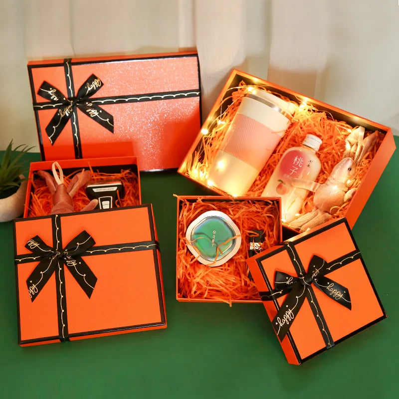 Birthday Party Presents Packing Boxes Valentine's Day Gifts Wedding Decorations Gifts Box with Bow Ribbon