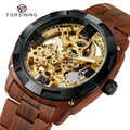 Forsining 207A Chic Skeleton Automatic Mechanical Man Watches Waterproof Transparent Stainless Steel Fashion Band Watch