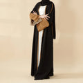 Modest Women Islamic MAXI Length Polyester Long Sleeve Plus Size Custom Designed Pleated Abaya Dress