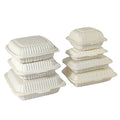 Disposable Compostable BPI Certified Bioleader Cornstarch + PP Clamshell Takeout Food Container 8x8 9x9