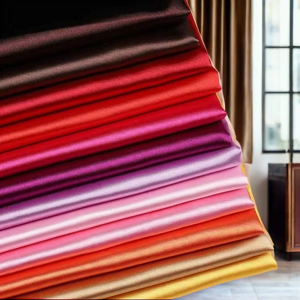 Factory Price Wholesale 100% Polyester Satin Fabric Shiny Silk Satin Fabric Dress Bridal Satin Lining African Fabric
