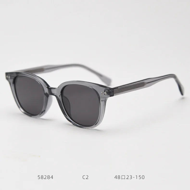 square Frame Sunglasses Men Acetate Uv400 Tr90 Glasses for Women Black Grey Classic Unisex Summer 2024