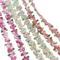 Wholesale 2cm Garment Accessory Floral Ribbon Trim Embroidered Lace Ribbon Flower Embroidery Lace Trim for Hair Ornament