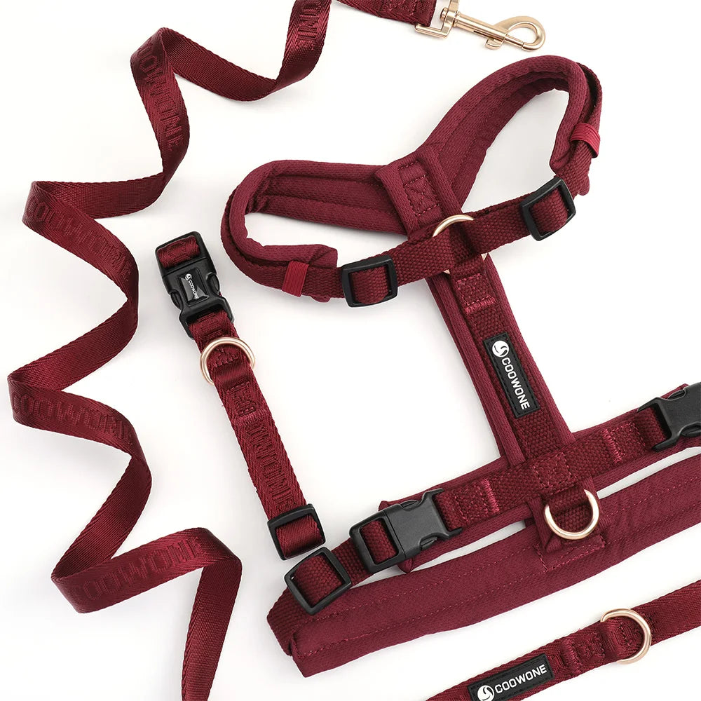OEM Custom Jacquard Logo Webbing Dog Leash and Collar Set Adjustable No-pull Vests Y Dog Harness Polar Dog Harness Manufacturer