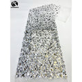 Wholesale Luxury Glitter Sequin Lace Fabric for Dress Bridal Embroidery Beaded Lace Fabric