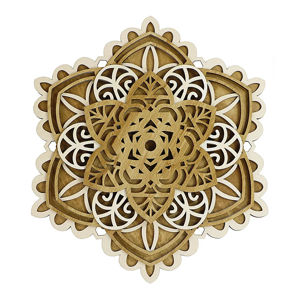 New Sacred Chakra Styles Lotus Mandala Designs Wooden Arts Crafts Custom  Laser Cutting Wood  for Wall Decor Designs