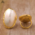 Luxury MAPEI Mabe Natural Gemstone Adjustable Fashion Rings Elegant Jewelry for Women Party Gift