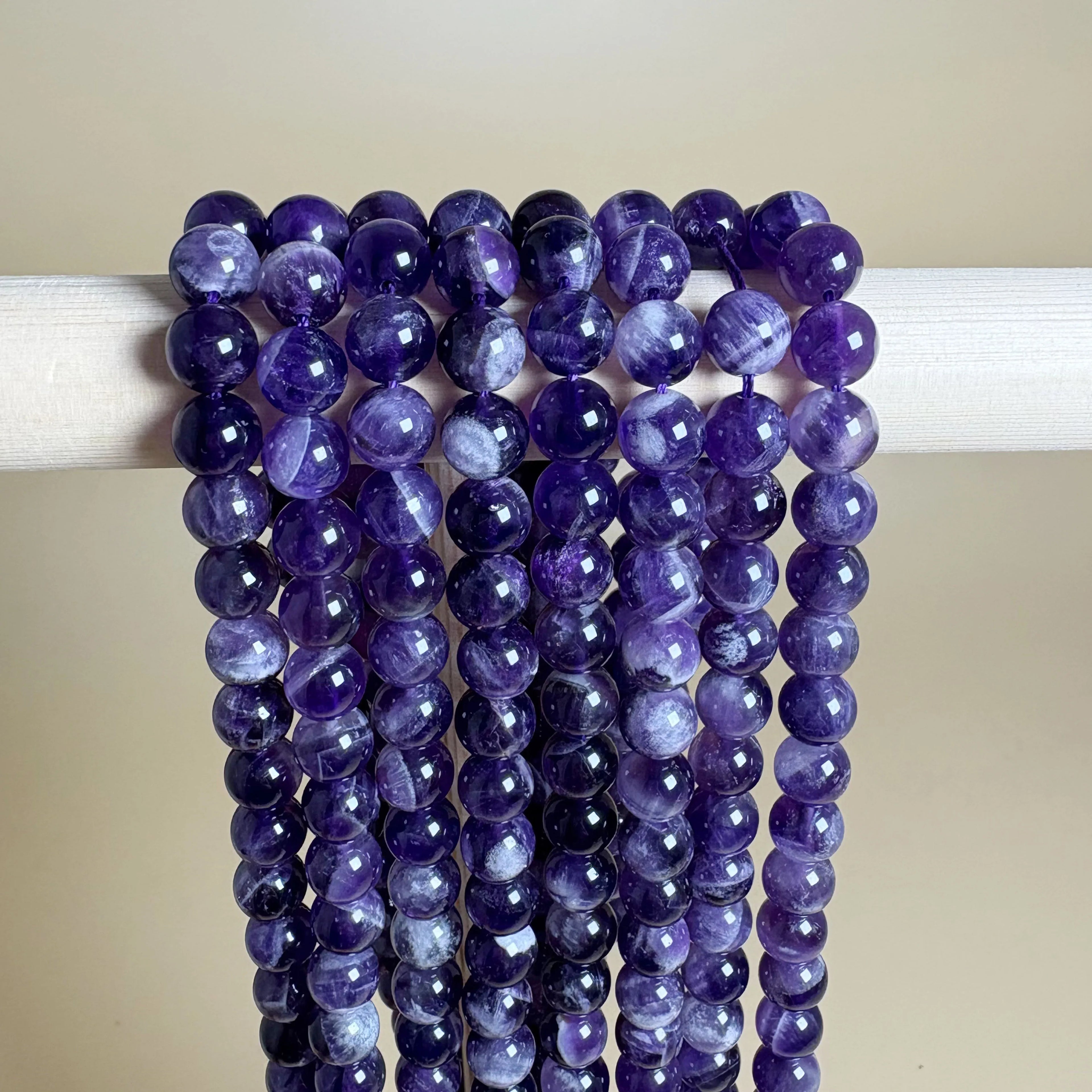 Natural Amethyst Gemstone Round Loose Beads for Jewelry Making DIY Handmade Crafts Bracelet Yuma Brand 4mm 6mm 8mm 10mm 12mm
